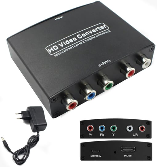 Konwerter z HDMI na COMPONENT YPbPr / LP Audio / 5x chinch HP