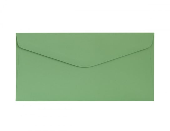 Koperta DL Gładki zielony satynowany K, 130g/m2, op/10szt. Galeria Papieru