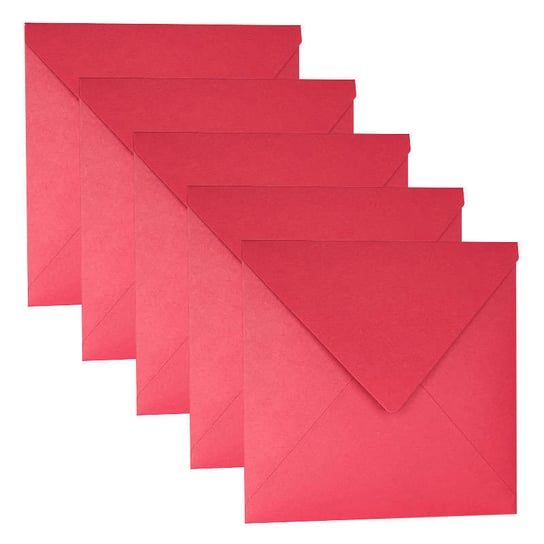 Koperta do kartki czerwona 15x15 - Rzeczy z papieru - 5szt Rzeczy z Papieru