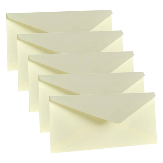 Koperta do kartki DL 11x22 kremowa - Rzeczy z papieru - 5szt Rzeczy z Papieru