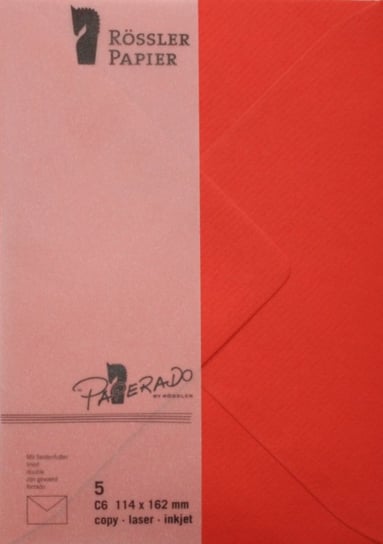 Koperta papierowa w linie C6 - pomidor (5 szt.) Inna marka