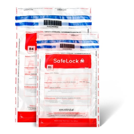 Koperty bezpieczne Safelock, B4, transparentne, 50 sztuk EMERSON