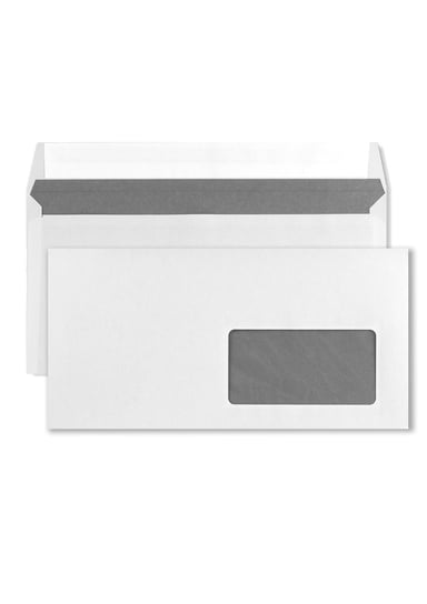 Koperty biurowe listowe okno lewe DL HK białe 1000 szt. - koperty z oknem i odklejanym paskiem do korespondencji biznesowej na dokumenty NC koperty