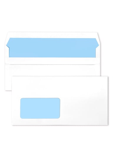 Koperty biurowe listowe okno lewe DL SK białe 1000 szt. - koperty z oknem samoklejące na dokumenty NC koperty