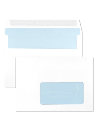 Koperty biurowe listowe okno prawe C6 SK białe 1000 szt. - koperty samoklejące z oknem na dokumenty listy NC koperty