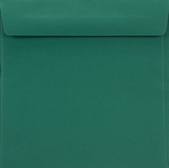 Koperty ozdobne gładkie kwadratowe HK butelkowa zieleń Burano English Green 90g 25 szt. - na zaproszenia w stylu boho laurki dla dzieci Burano