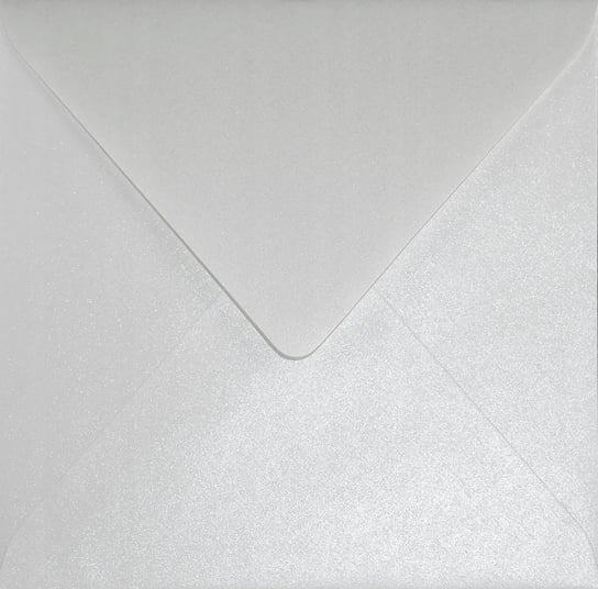 Koperty ozdobne perłowe kwadratowe NK białe Sirio Pearl Ice White 110g 25 szt. - na zaproszenia ślubne chrzest komunię Netuno