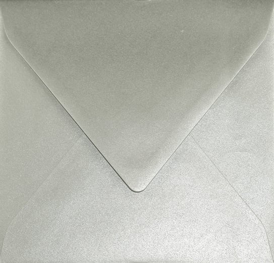 Koperty ozdobne perłowe kwadratowe NK srebrne Sirio Pearl Platinum 110g 25 szt. - na zaproszenia z okazji ślubu stalowej rocznicy ślubu Netuno