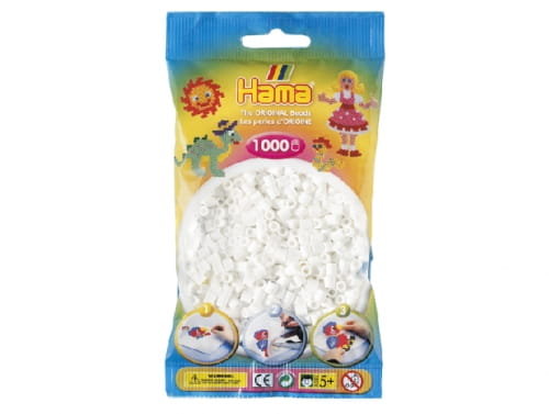 Koraliki Do Prasowania 1000 Szt. Hama - Zabawki Kreatywne Dla Chłopców I Dziewczynek  - Biały Hama