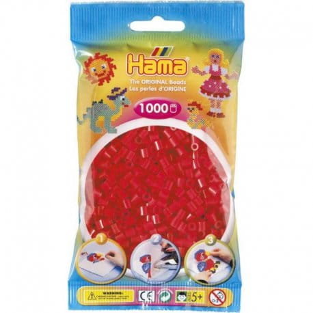Koraliki Do Prasowania 1000 Szt. Hama - Zabawki Kreatywne Dla Chłopców I Dziewczynek  - Czerwony Hama