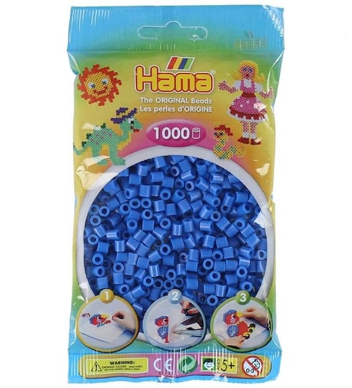 Koraliki Do Prasowania 1000 Szt. Hama - Zabawki Kreatywne Dla Chłopców I Dziewczynek  - Jasny Niebieski Hama