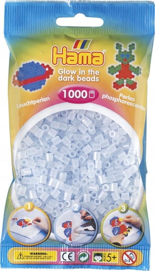 Koraliki Do Prasowania 1000 Szt. Hama - Zabawki Kreatywne Dla Chłopców I Dziewczynek  - Świecące Niebieskie Hama