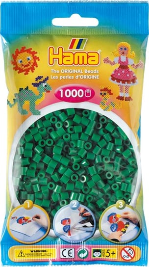 Koraliki Do Prasowania 1000 Szt. Hama - Zabawki Kreatywne Dla Chłopców I Dziewczynek  - Zielony Hama