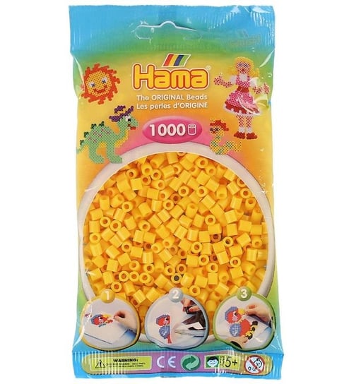 Koraliki Do Prasowania 1000 Szt. Hama - Zabawki Kreatywne Dla Chłopców I Dziewczynek  - Żółty Hama
