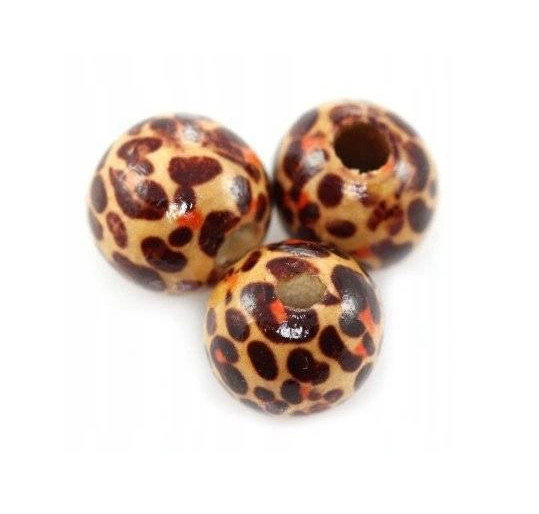 Koraliki drewniane okrągłe jaguar 12 mm 10 szt Tip-Top