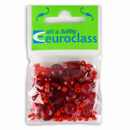 Koraliki ozdobne, czerwone, 40 g Euroclass