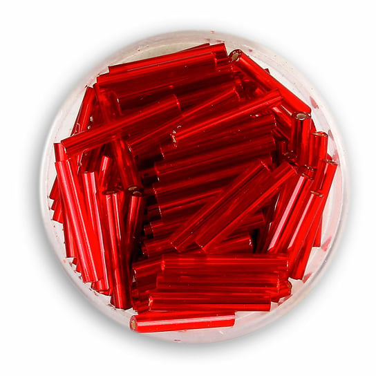 Koraliki ozdobne, szklane patyczki, czerwone, 15 g Euroclass