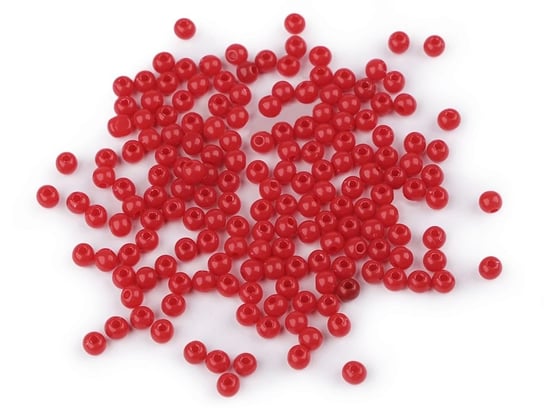 Koraliki Plastikowe Color Czerwone 4Mm 100Szt Inna marka