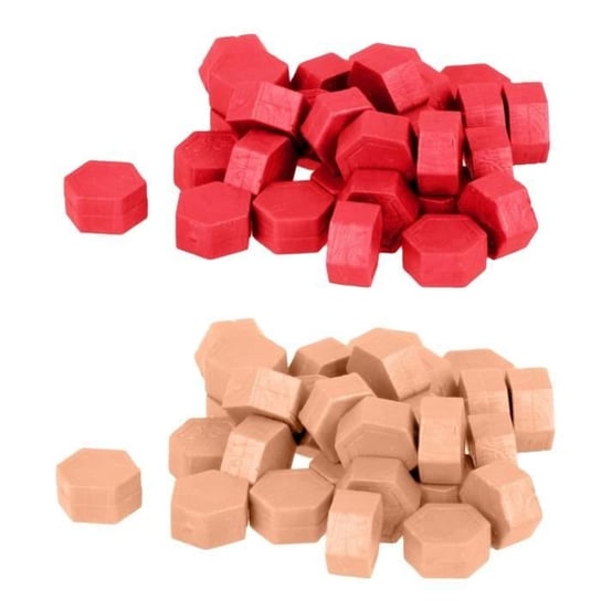 Koraliki woskowe sześciokątne - czerwone + różowe Youdoit