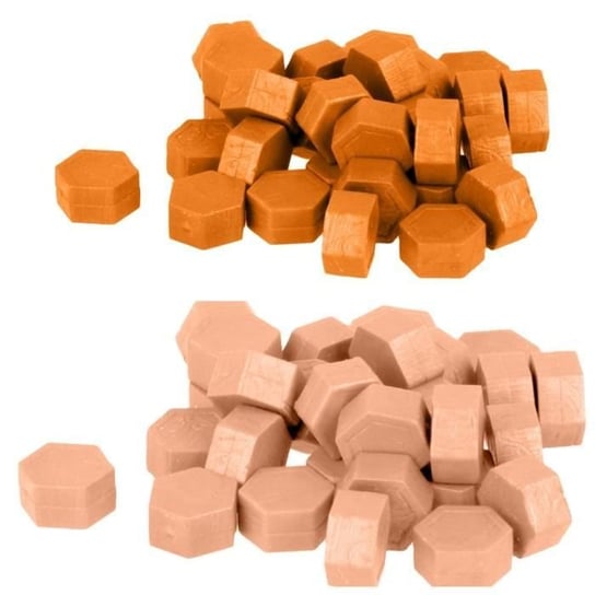 Koraliki woskowe sześciokątne - pomarańczowe + różowe Youdoit