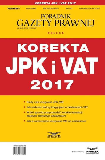 Korekta JPK i VAT 2017 Opracowanie zbiorowe