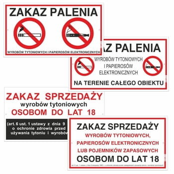 Korfed Tabliczka Duża Plastikowa Zakaz Palenia Mix X 20 Szt. NO_NAME