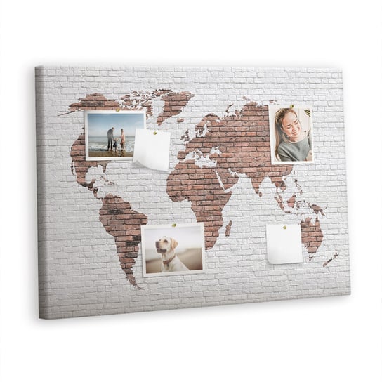 Korkowa Plansza z Pinezkami - 100x70 - Ceglana mapa świata Inna marka