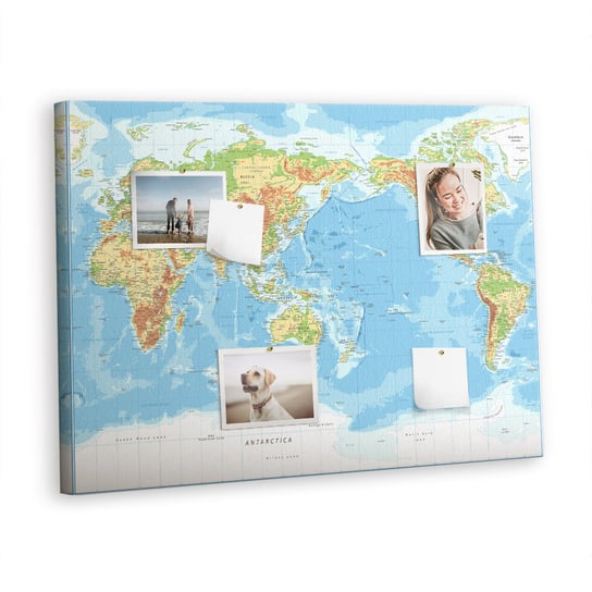 Korkowa Plansza z Pinezkami - 100x70 - Fizyczna mapa świata Inna marka