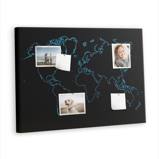 Korkowa Plansza z Pinezkami - 100x70 - Kontury mapy świata Inna marka
