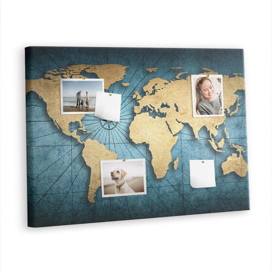 Korkowa Plansza z Pinezkami - 100x70 - Mapa świata 3D Inna marka