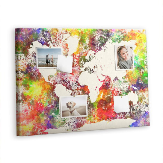 Korkowa Plansza z Pinezkami - 100x70 - Mapa świata akwarelowa Inna marka
