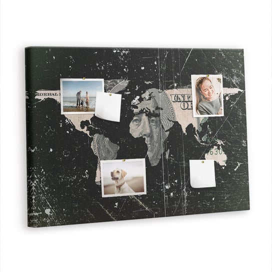 Korkowa Plansza z Pinezkami - 100x70 - Mapa świata dolar Inna marka