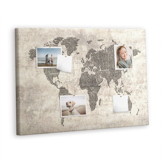 Korkowa Plansza z Pinezkami - 100x70 - Mapa świata gazeta Inna marka