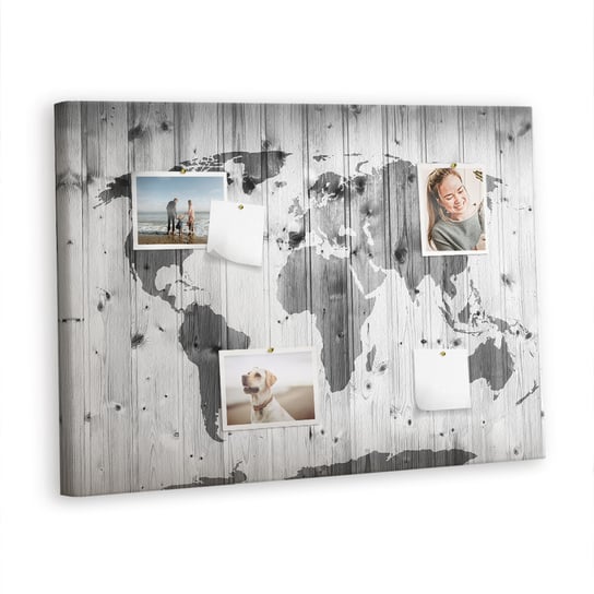 Korkowa Plansza z Pinezkami - 100x70 - Mapa Świata na drewnie Inna marka