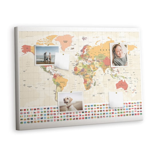 Korkowa Plansza z Pinezkami - 100x70 - Projekt mapy świata Inna marka