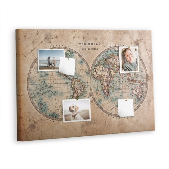 Korkowa Plansza z Pinezkami - 100x70 - Świat globus mapa Inna marka
