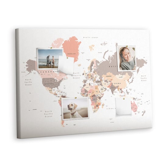 Korkowa Plansza z Pinezkami - 100x70 - Szczegółowa mapa świata Inna marka