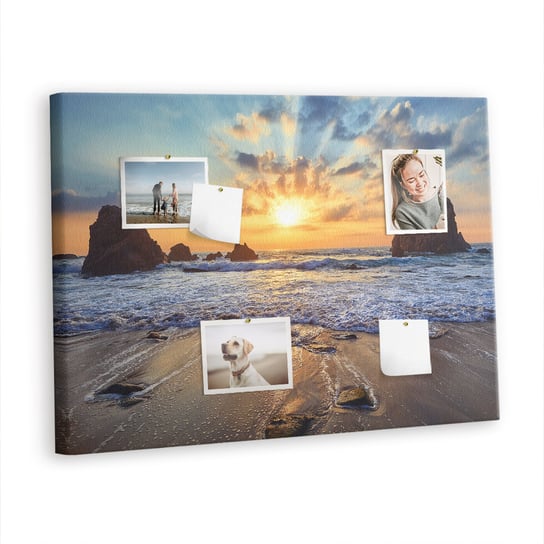 Korkowa Plansza z Pinezkami - 100x70 - Zachód słońca na plaży Inna marka