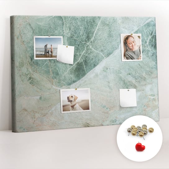 Korkowa Tablica 100x70 cm - Powierzchnia marmur + Metaliczne Pinezki Coloray
