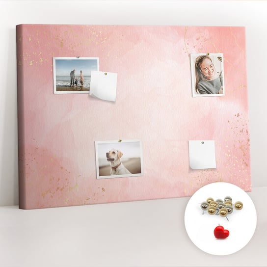 Korkowa Tablica 100x70 cm - Różowy marmur + Metaliczne Pinezki Coloray