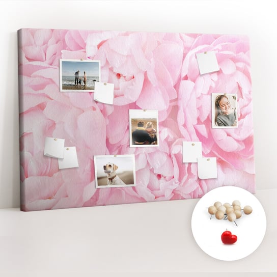 Korkowa Tablica XXL - Planer na Ścianę 120x80 cm - Kwitnące kwiaty + Drewniane Pinezki Coloray