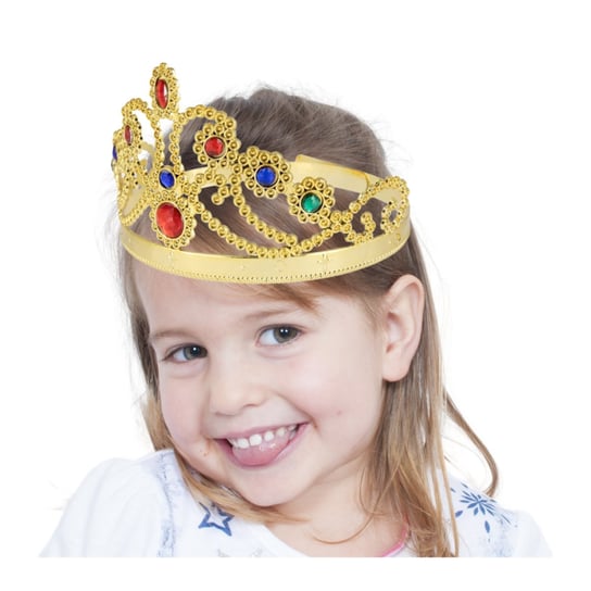 Korona z kolorowymi klejnotami złota dla dziewczynki na Urodziny Szafran Limited