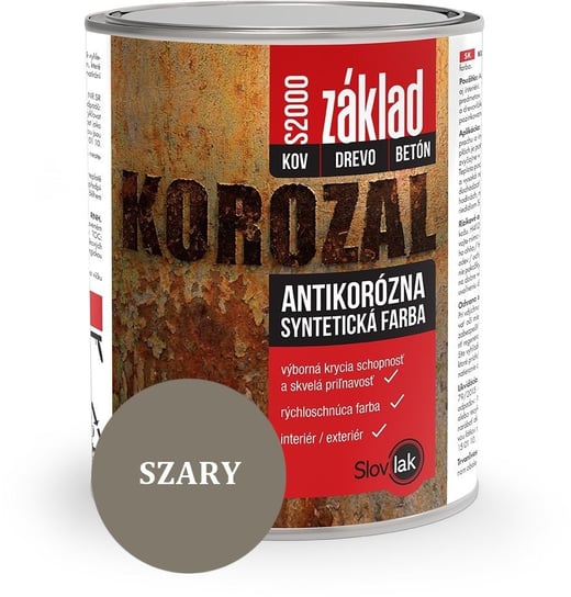 Korozal - farba podkładowa do metalu SZARY, 0,75 L Inny producent