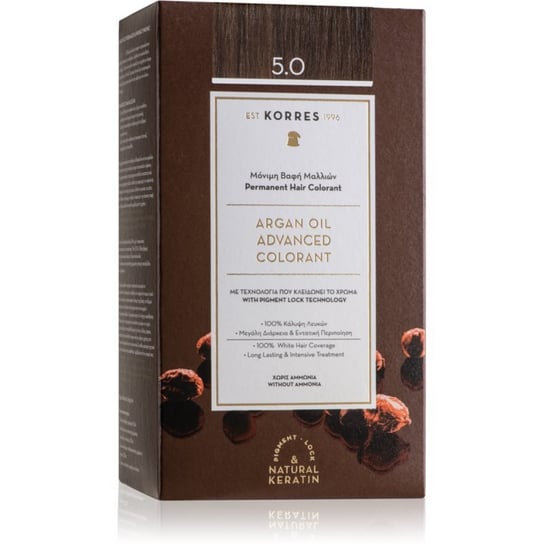 Korres Argan Oil trwała farba do włosów z olejkiem arganowym odcień 5.0 Light Brown 50 ml Inna marka