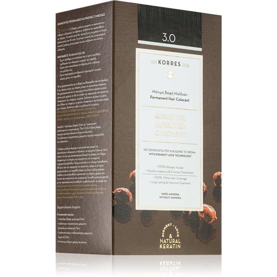 Korres Argan Oil trwały kolor włosów z olejkiem arganowym odcień 3.0 Dark Brown 50 ml Inna marka