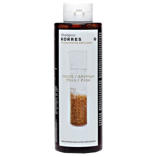 Korres, Shampoo, szampon z proteinami ryżu i wyciągiem z lipy do włosów cienkich i wrażliwych, 250 ml Korres