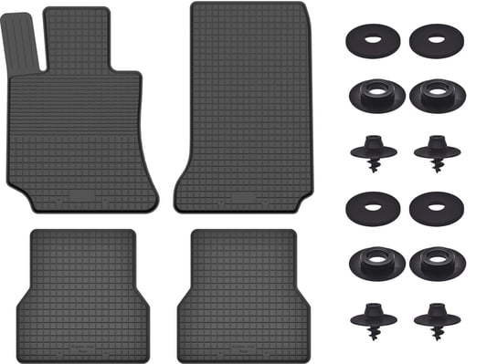 Korytka + stopery do: Mercedes CLK W209 (1997-2009) coupe- czarne dywaniki samochodowe Wielganizator