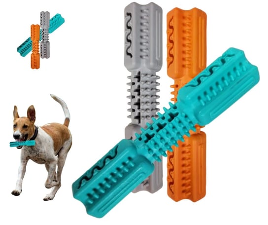 Kość dla psa z wypustkami gumowa zabawka gryzak aport mix 14 cm Inna marka