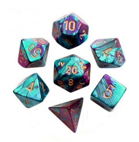 Kości RPG 7 szt + pudełko Gemini Purple-Teal Chessex