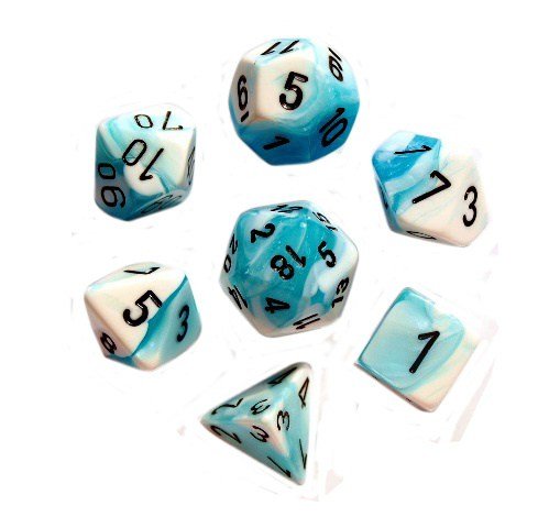 Kości Rpg 7 Szt + Pudełko Gemini White-Teal Chessex